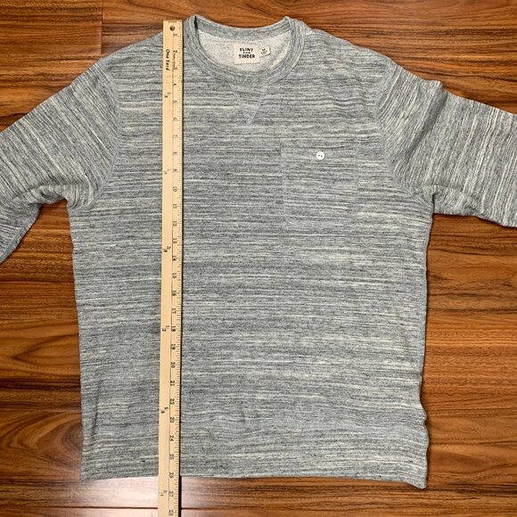 Flint and Tinder Men's Gray Space Dye Sweatshirt Medium Made in USA Long-Sleeve - Picture 6 of 7